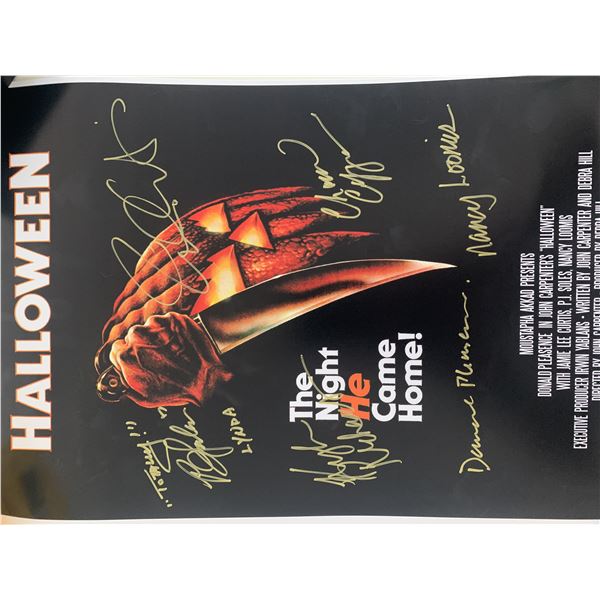 Halloween cast signed mini movie poster