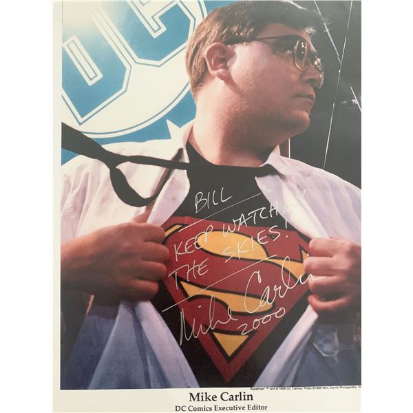 Comic book writer Mike Carlin signed photo