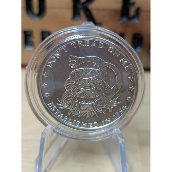 Lot 14-1) 1 oz Don't tread on me Silver round