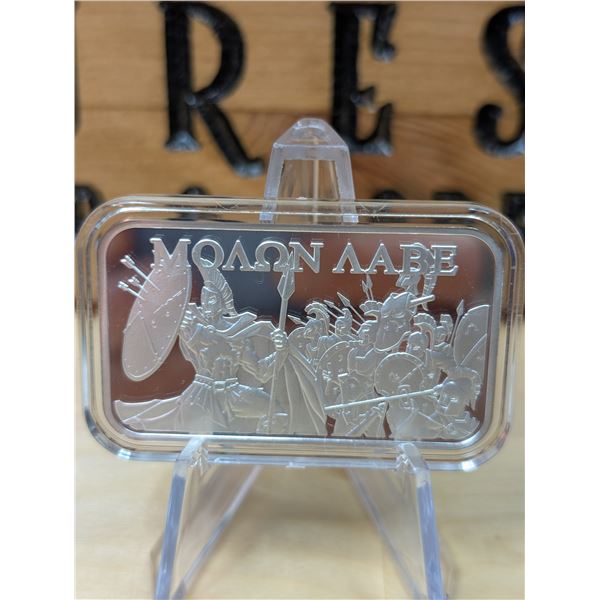 Lot 30-1) 1 oz Molon Labe High relief bar