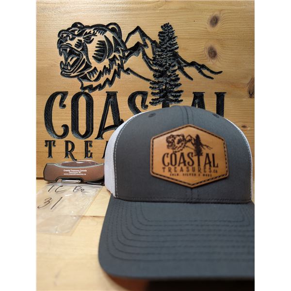 Lot 31-1)  Branded Coastal Treasure cap and swiss knife
