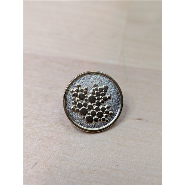 Lot 32-1)  RCM Maple leaf logo gold round lapel pin
