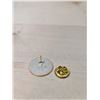 Image 3 : Lot 32-1)  RCM Maple leaf logo gold round lapel pin