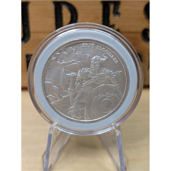 Lot 53-1) 1 oz Eric Bloodaxe Legendary Warriors Silver Round