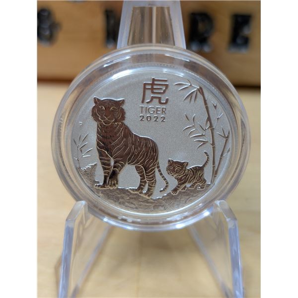 Lot 86-1) 1/2oz Silver Lunar Tiger coin 2022