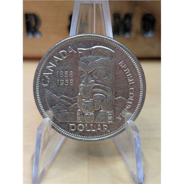 Lot 3-1) 1958 Canadian silver 1 Dollar BC
