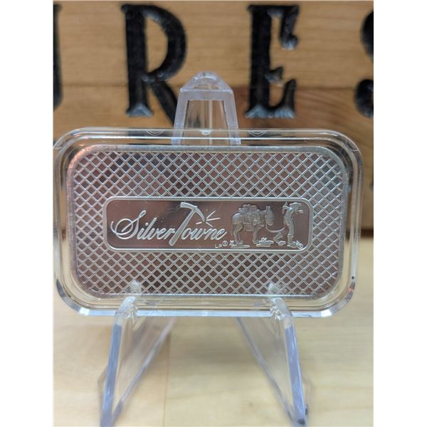 Lot 14-1) 1 oz SilverTowne Prospector silver bar