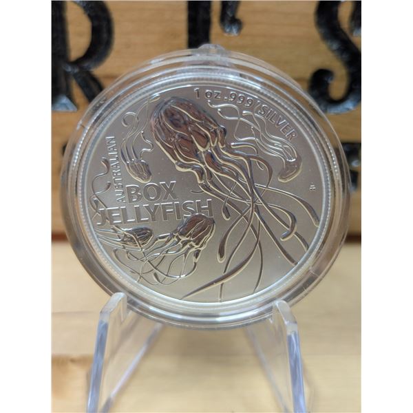 Lot 16-1) 1 oz Australian Box Jellyfish silver coin