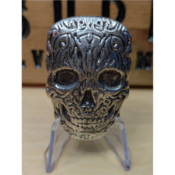 Lot 34-1) 4 oz Skull silver