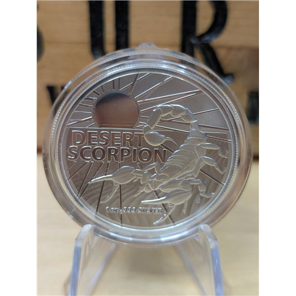 Lot 35-1) 1 oz Aistralian Desert Scorpion silver Coin 2022