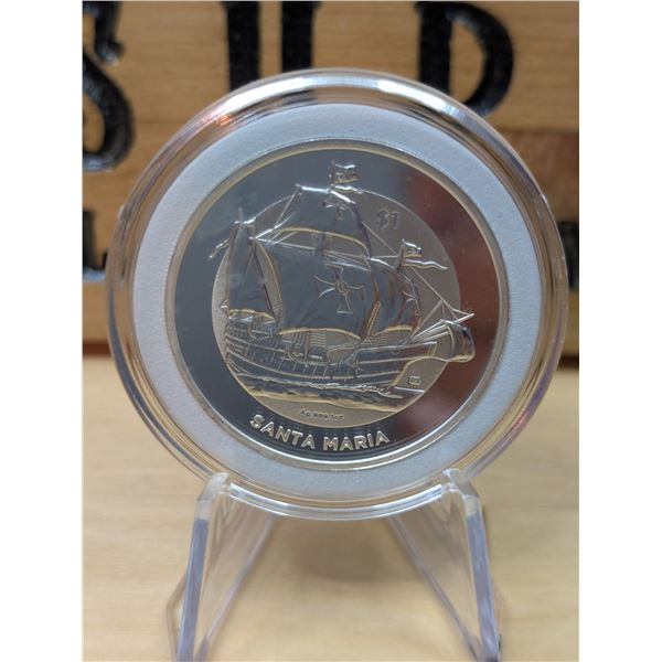 Lot 36-1)  1 oz Santa Maria silver coin 2022