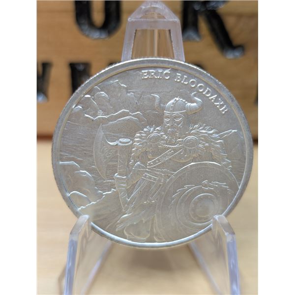 Lot 37-1) 1 oz Eric Bloodaxe Legendary Warriors Silver Round