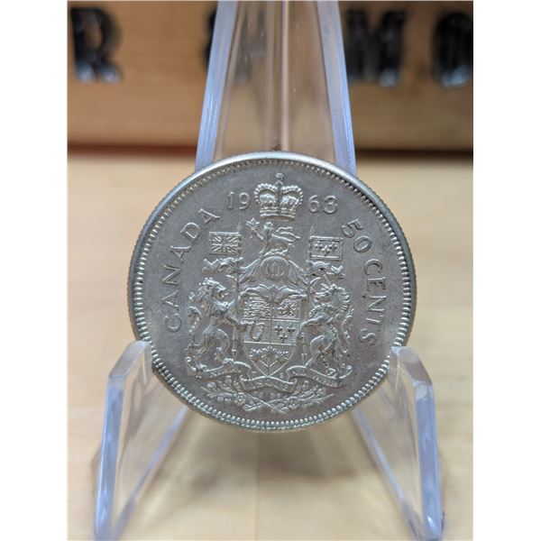 Lot 59-1) 1963 Canadian silver 50c