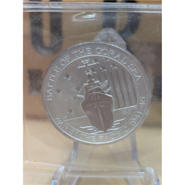 Lot 62-1) 1/2oz Battle of the Coral sea silver coin