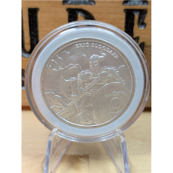Lot 84-1) 1 oz Eric Bloodaxe Legendary Warriors Silver Round