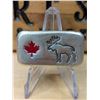 Image 1 : Lot 5-1) 3oz Coloured Canadian Moose silver bar