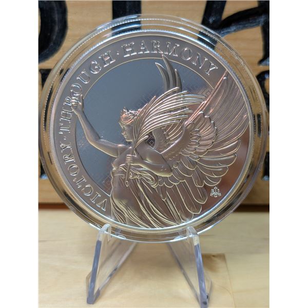 Lot 9-1) 5oz Victory through Harmony silver round