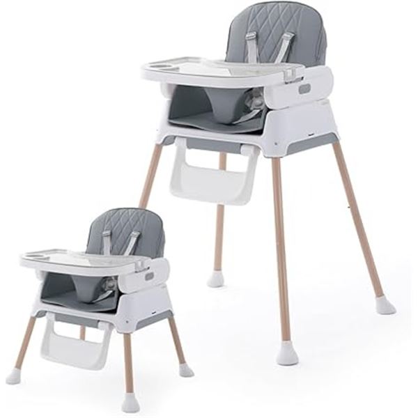 1 Baby High Chair; 3-in-1 Adjustable/Convertible Infant High Chair - Gray - New in Box