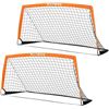 Image 1 : Runbow 6FT x 4FT Size Portable Kids Soccer Nets - 2 Pack - Orange Color - Brand New!