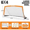 Image 2 : Runbow 6FT x 4FT Size Portable Kids Soccer Nets - 2 Pack - Orange Color - Brand New!