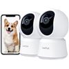 Image 1 : Laxihub P2T 2-Pack Ultra HD 2K/3MP Indoor Pan/Tilt WiFi Smart Home Security Cameras - Brand New!