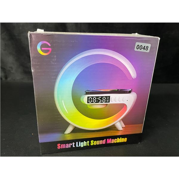 1 Smart Light RGB/Color-Changing Sound Machine with Wireless Charger - New