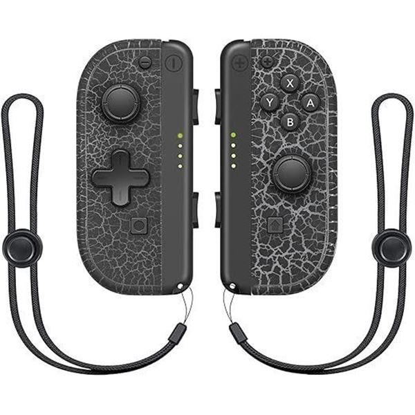 1 Set of Joycon Controllers for Nintendo Switch - Black Marble Aftermarket Design - Brand New!