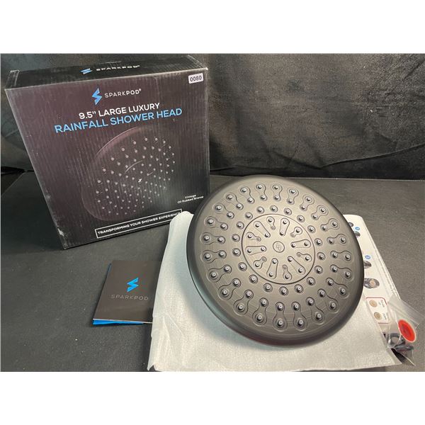 1 Sparkpod 9.5" Large Luxury Rainfall Shower Head - Rubbed Bronze Design - Brand New