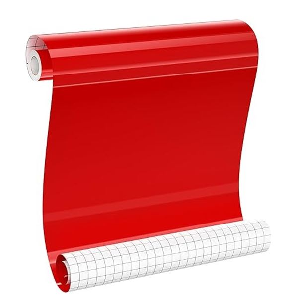 3 Large Rolls of Permanent Adhesive Vinyl - 12" x 10FT Per Roll - Red - For DIY Crafts/Decor