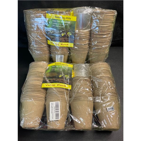2 Multi-Packs of Fibre Planting Pots for Seedlings -100PCS Per Pack - 3" Size - New