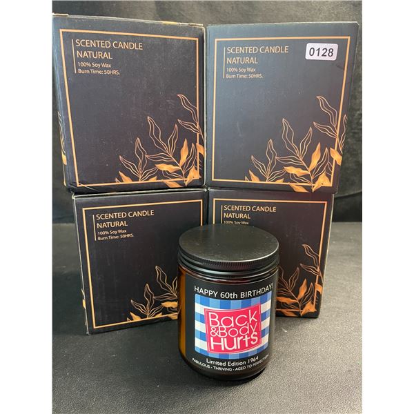 2 Funny/Scented "Back & Body Hurts"  Natural 100% Soy Wax Candles - New