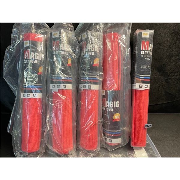 5 Magic Clay Towels - Clay Decontamination Towels for Car Detailing - 12" x 12" Size - New
