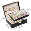 Image 5 : 1 Sycaron Jewelry Box/Jewelry Organizer - 2-Layer Large PU Leather Jewelry Box - Black - New