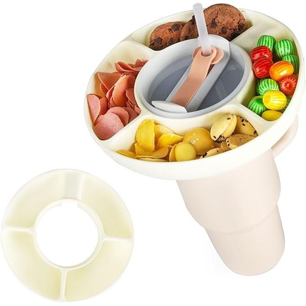 2 Snack Bowls/Snack Trays for Stanley Cups/Tumblers (40z) - 4 Compartments for Snacks - New