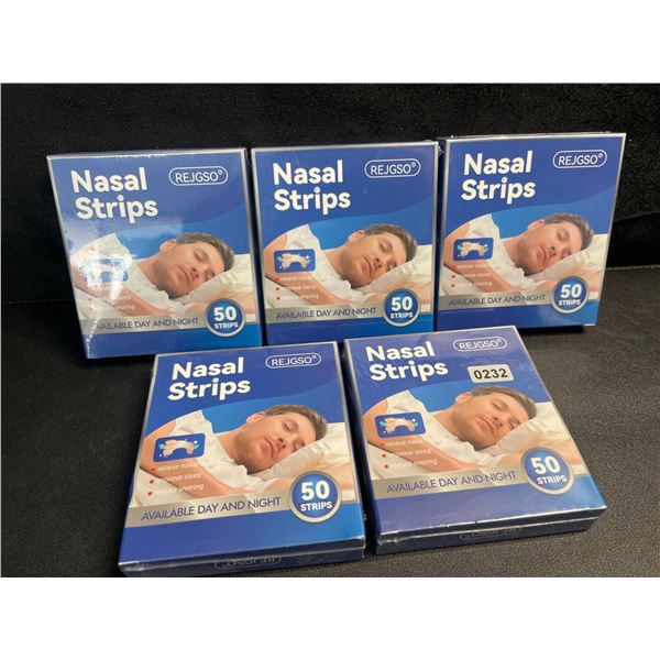 5 Bxoes of Nasal Strips For Reducing Nasal Congestion/Snoring/Improves Sleep - 50 Strips Each - New