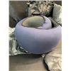 Image 3 : 2 Flyhugz Ergonomic Memory Foam Neck Pillows - Great for Travel, Car, Office, etc. - Blue - New