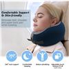 Image 4 : 2 Flyhugz Ergonomic Memory Foam Neck Pillows - Great for Travel, Car, Office, etc. - Blue - New