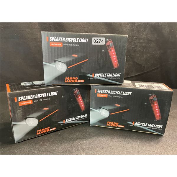3 Rechargeable Ultra-Bright Bicycle Lights - Brand New
