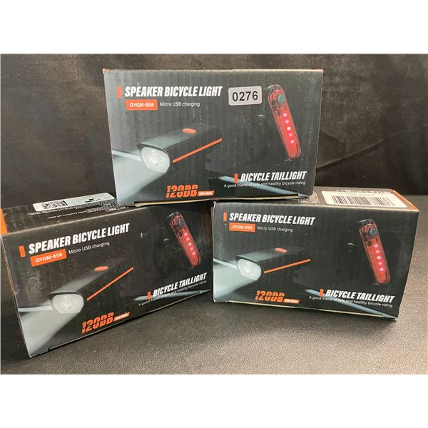 3 Rechargeable Ultra-Bright Bicycle Lights - Brand New
