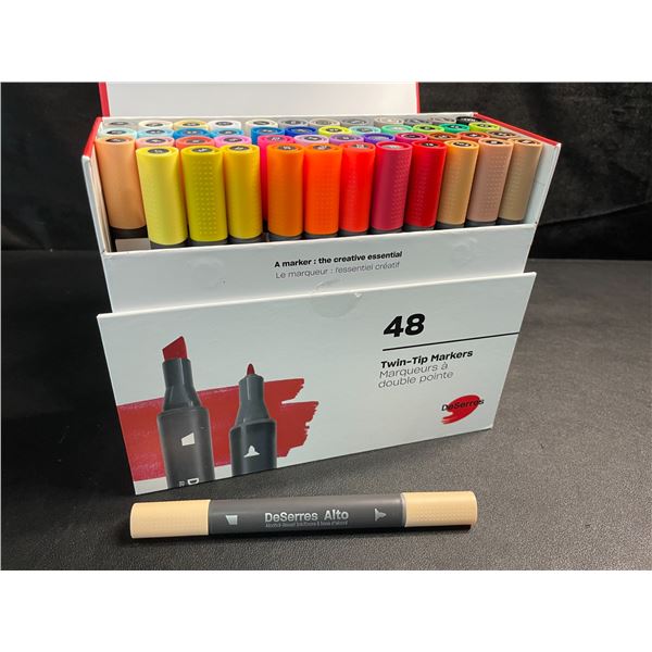 1 DeSerres Alto Alcohol-Based Ink Twin-Tip Markers Set - 48 Colours - Brand New!!