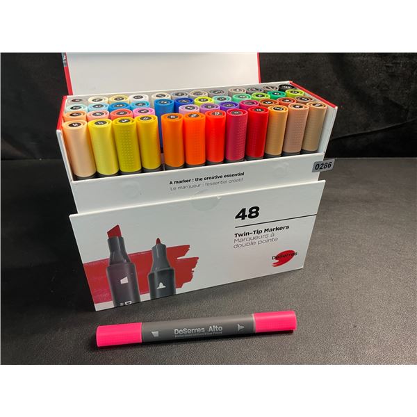 1 DeSerres Alto Alcohol-Based Ink Twin-Tip Markers Set - 48 Colours - Brand New!!