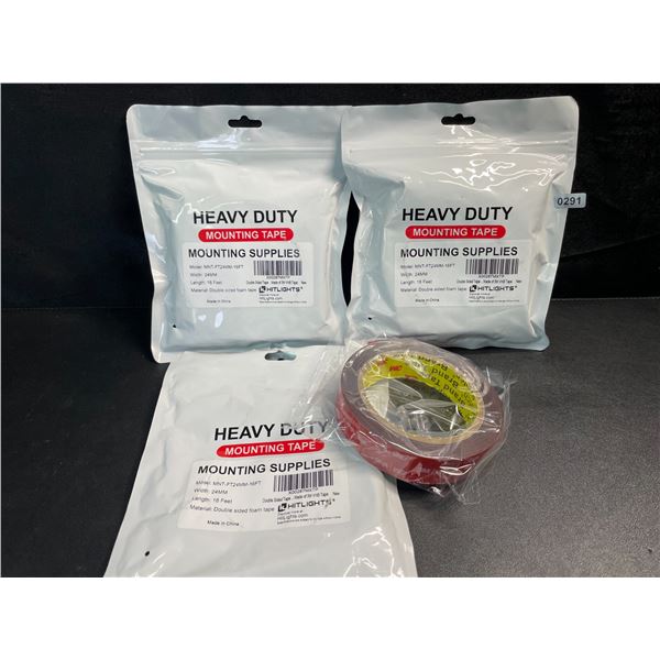 3 Packs/Rolls of Heavy-Duty Double-Sided 3M Mounting Tape - 16FT Per Roll - Brand New!