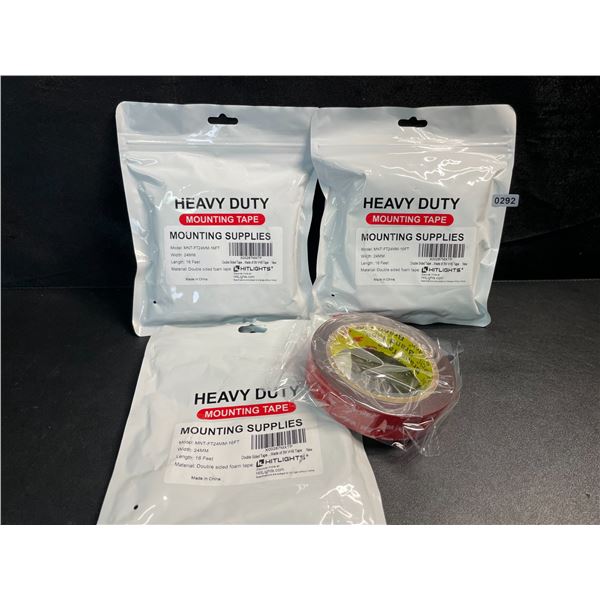 3 Packs/Rolls of Heavy-Duty Double-Sided 3M Mounting Tape - 16FT Per Roll - Brand New!