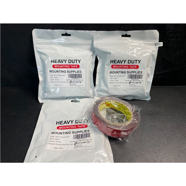 3 Packs/Rolls of Heavy-Duty Double-Sided 3M Mounting Tape - 16FT Per Roll - Brand New!