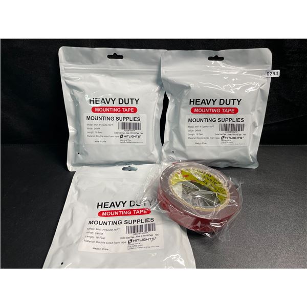 3 Packs/Rolls of Heavy-Duty Double-Sided 3M Mounting Tape - 16FT Per Roll - Brand New!