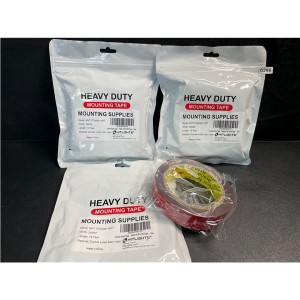 3 Packs/Rolls of Heavy-Duty Double-Sided 3M Mounting Tape - 16FT Per Roll - Brand New!