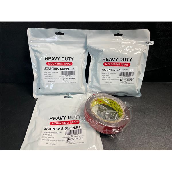 3 Packs/Rolls of Heavy-Duty Double-Sided 3M Mounting Tape - 16FT Per Roll - Brand New!