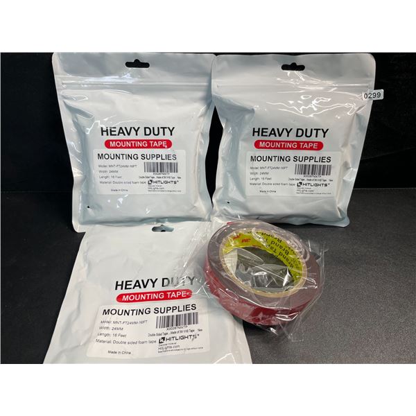3 Packs/Rolls of Heavy-Duty Double-Sided 3M Mounting Tape - 16FT Per Roll - Brand New!