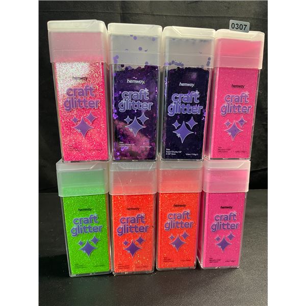8 Hemway Premium Quality Craft Glitter Shakers - Assorted Colours - 110g-130g Each - Brand New!