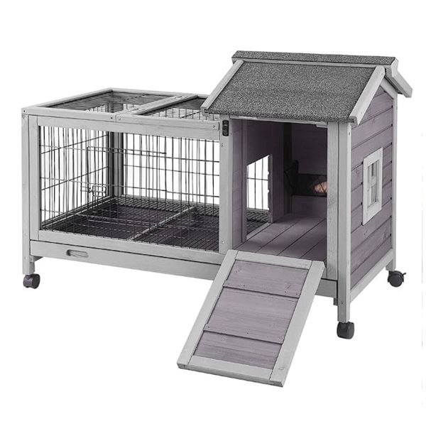1 Aicituvin AIR24 Rabbit Hutch/Bunny Cage - 40" Size Rabbit Hutch - New/Open Box (Assembly Req'd)